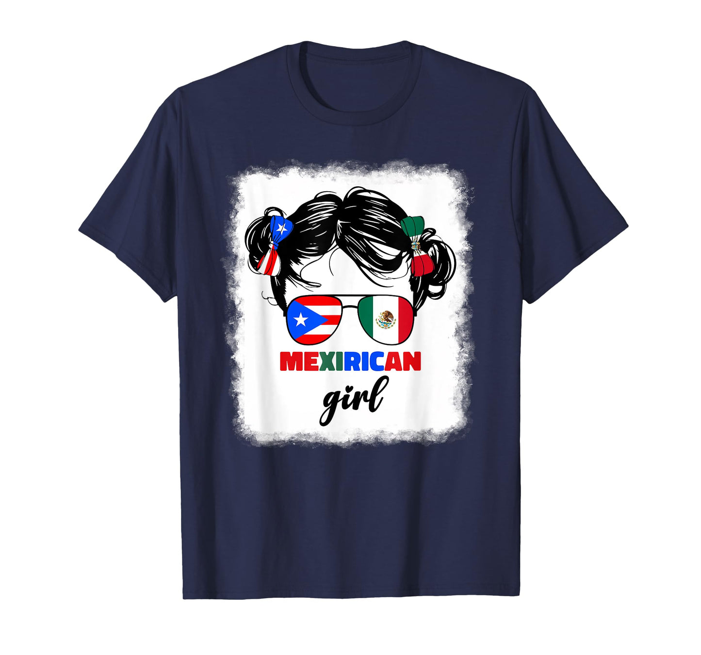 Mexirican Girl Kids Half Mexican And Puerto Rican Rico Flag T-Shirt