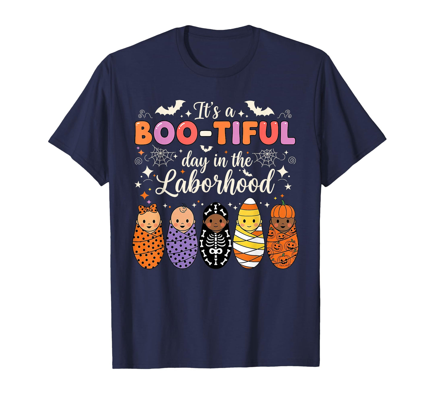 Spooky Swaddle Squad Halloween Funny Labor and Delivery T-Shirt