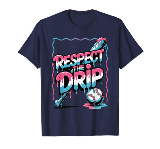 Respect The Drip Baseball Bat Ball Ice Cream Boys Kids T-Shirt