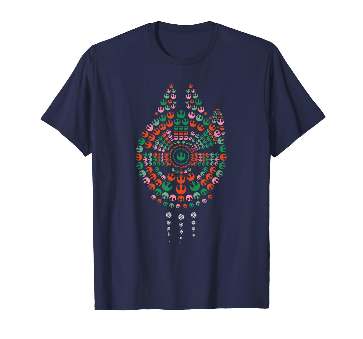 Star Wars Holiday Christmas Rebel Symbols Millennium Falcon T-Shirt
