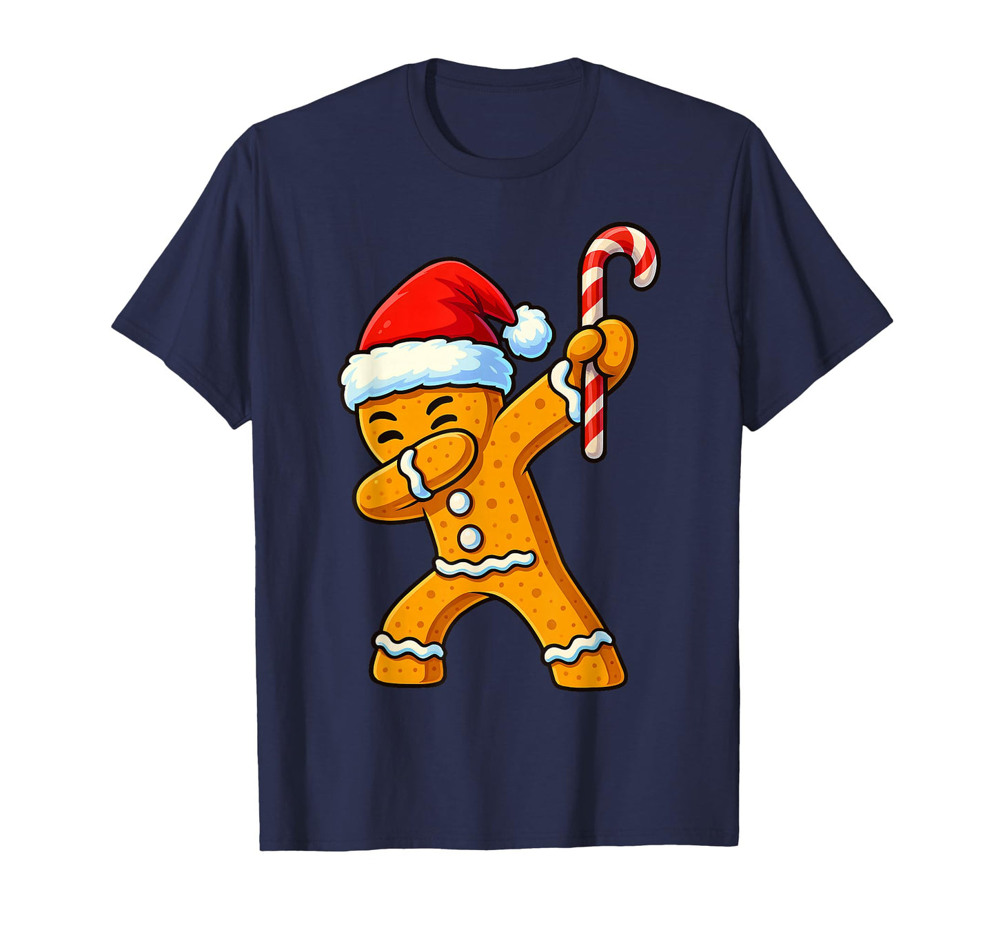 Dabbing Gingerbread Santa Candy Christmas Boys Teen Girl Kid T-Shirt