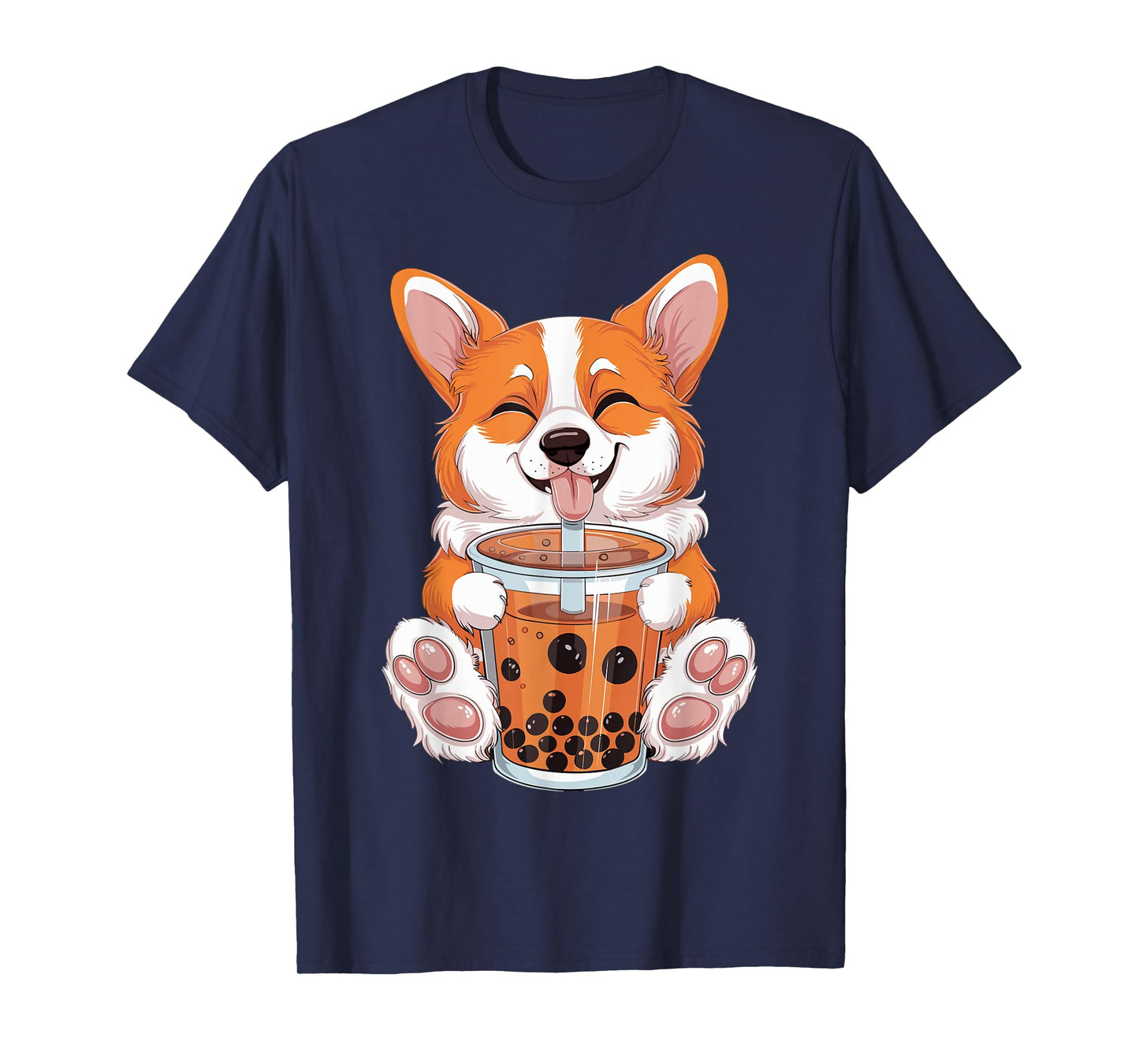 Corgi Dog Bubble Boba Tea Anime Cute Kawaii Corgi Dog T-Shirt