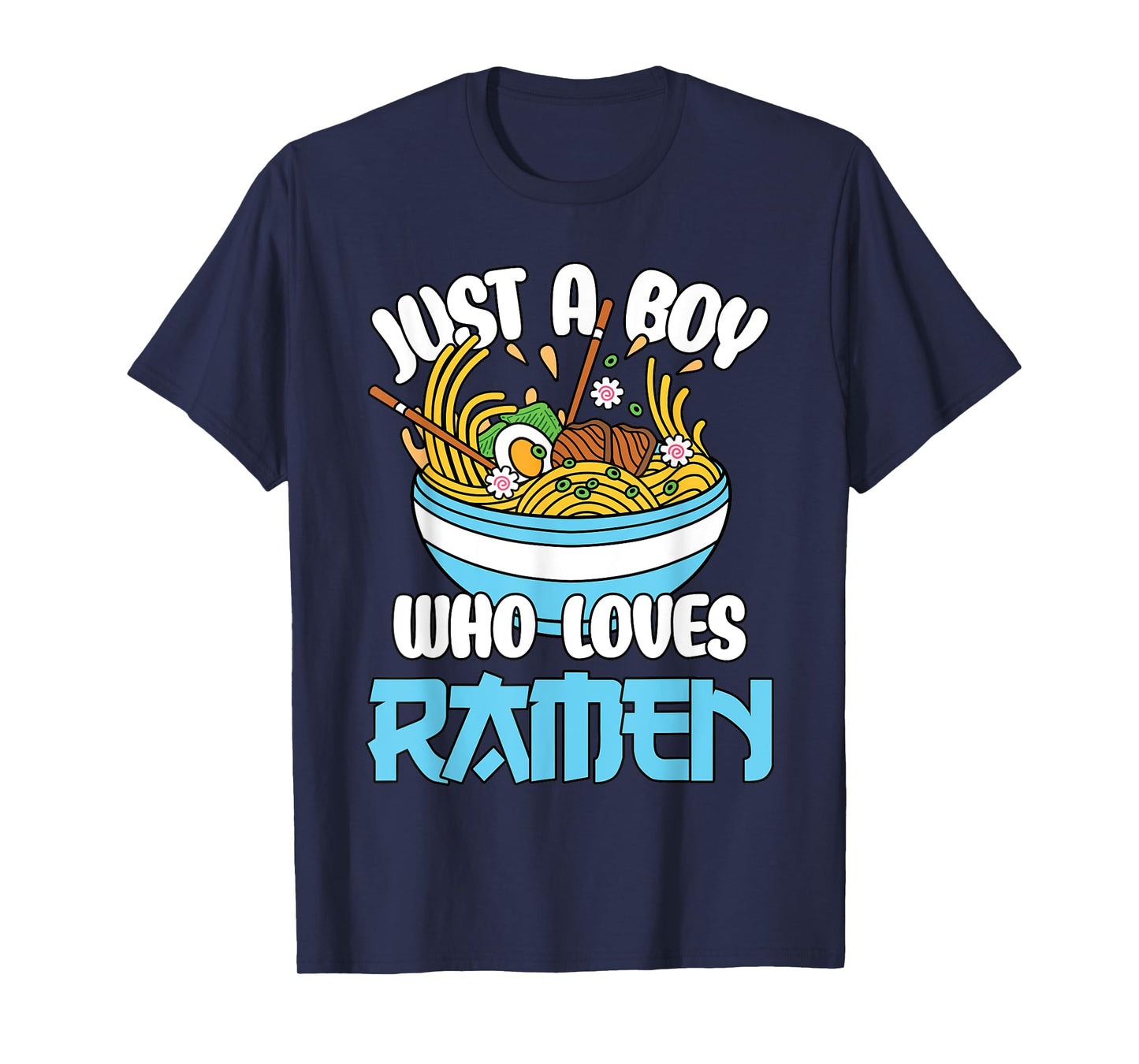 Just A Boy Who Loves Ramen Japanese Noodles Boys Kids T-Shirt