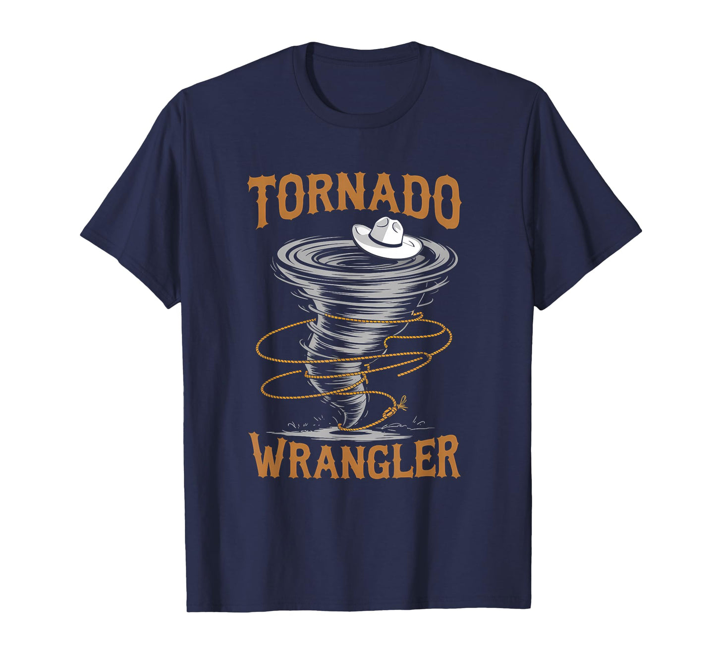 Bold Western Cowboy Graphic Design Tornado Wrangler T-Shirt
