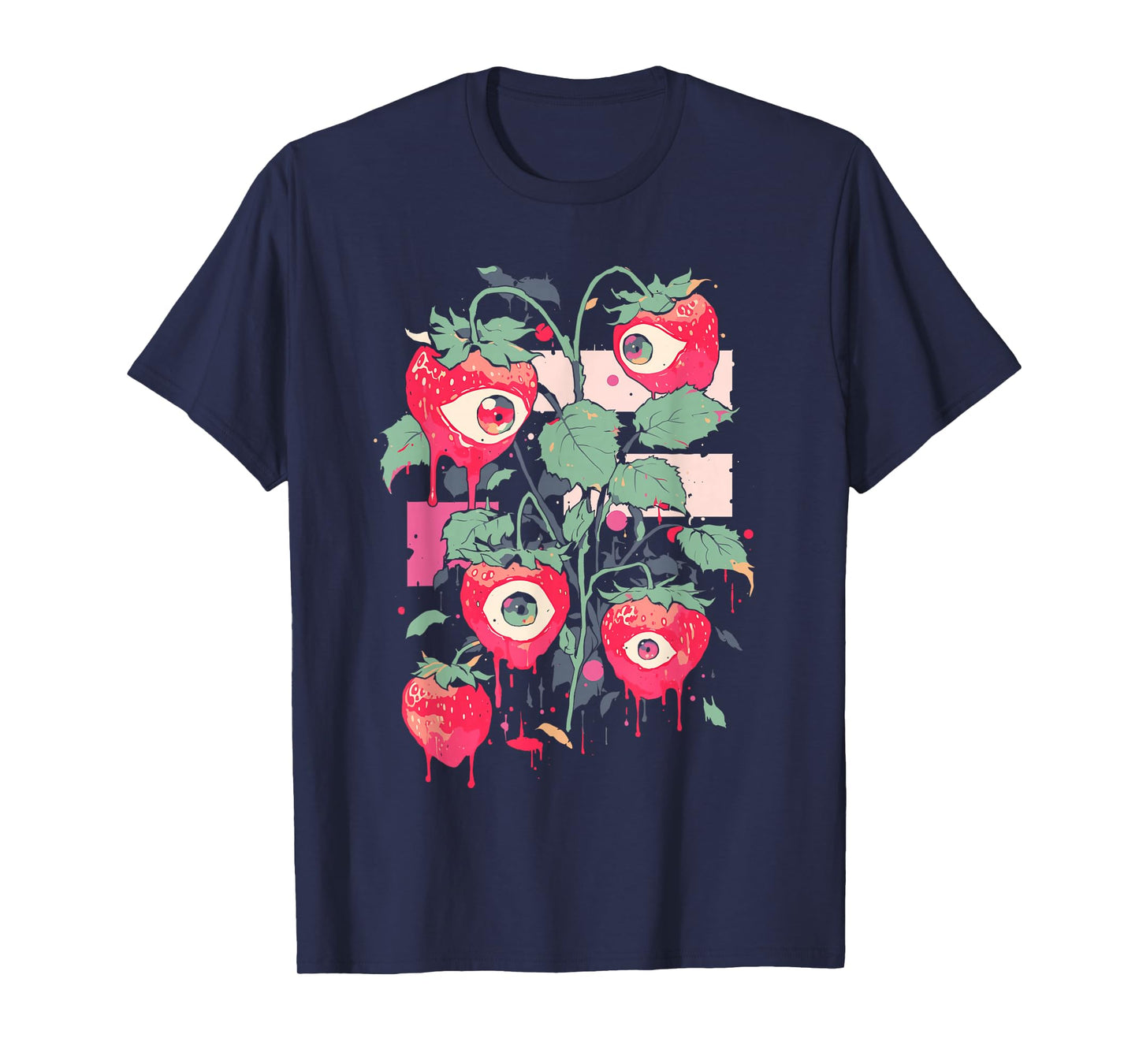 Weirdcore Trippy Strawberry Creepy Cute Pastel Goth Grunge T-Shirt