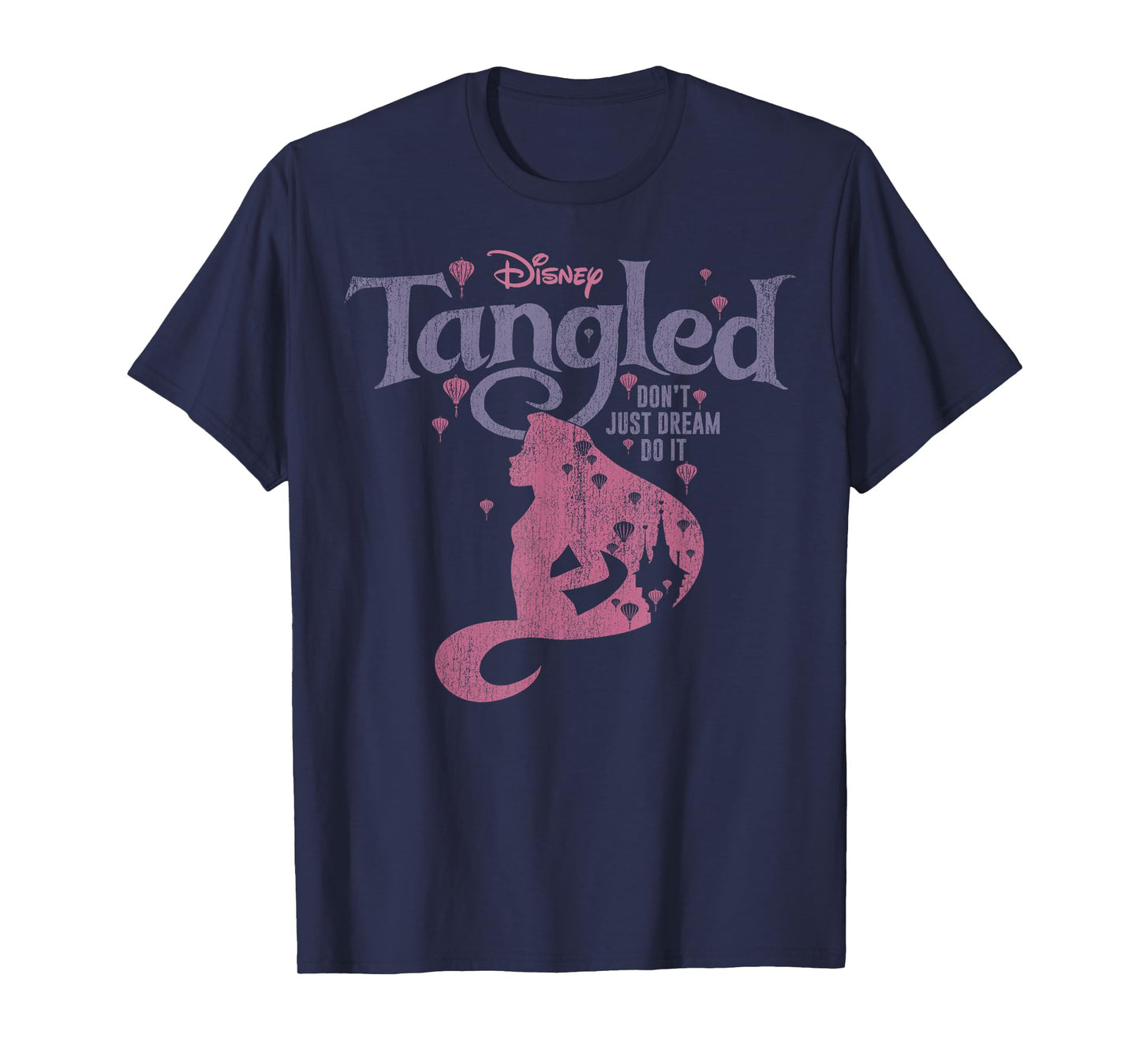 Disney Tangled Silhouette Don't Just Dream Graphic T-Shirt T-Shirt Small