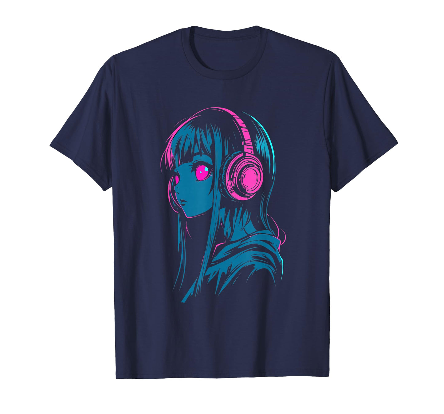 Anime Girl Synthwave Listener T-Shirt