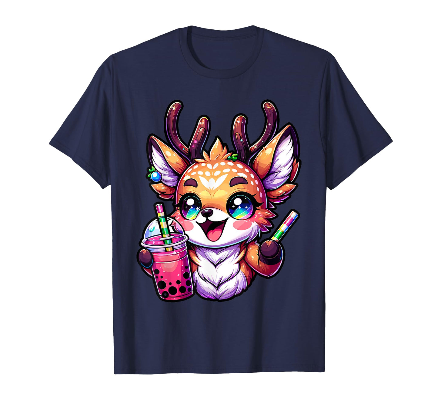 Deer kawaii Bubble Tea Anime Kawaii Milk tea T-Shirt