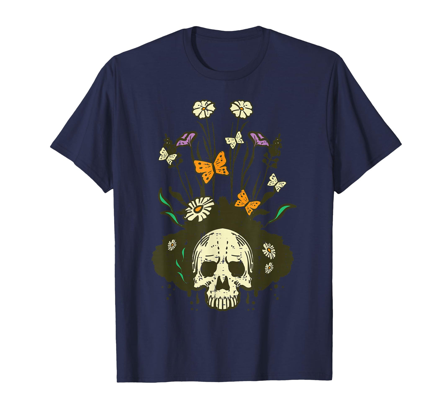 Halloween Skull Underground Flowers Skeleton Costume Women T-Shirt