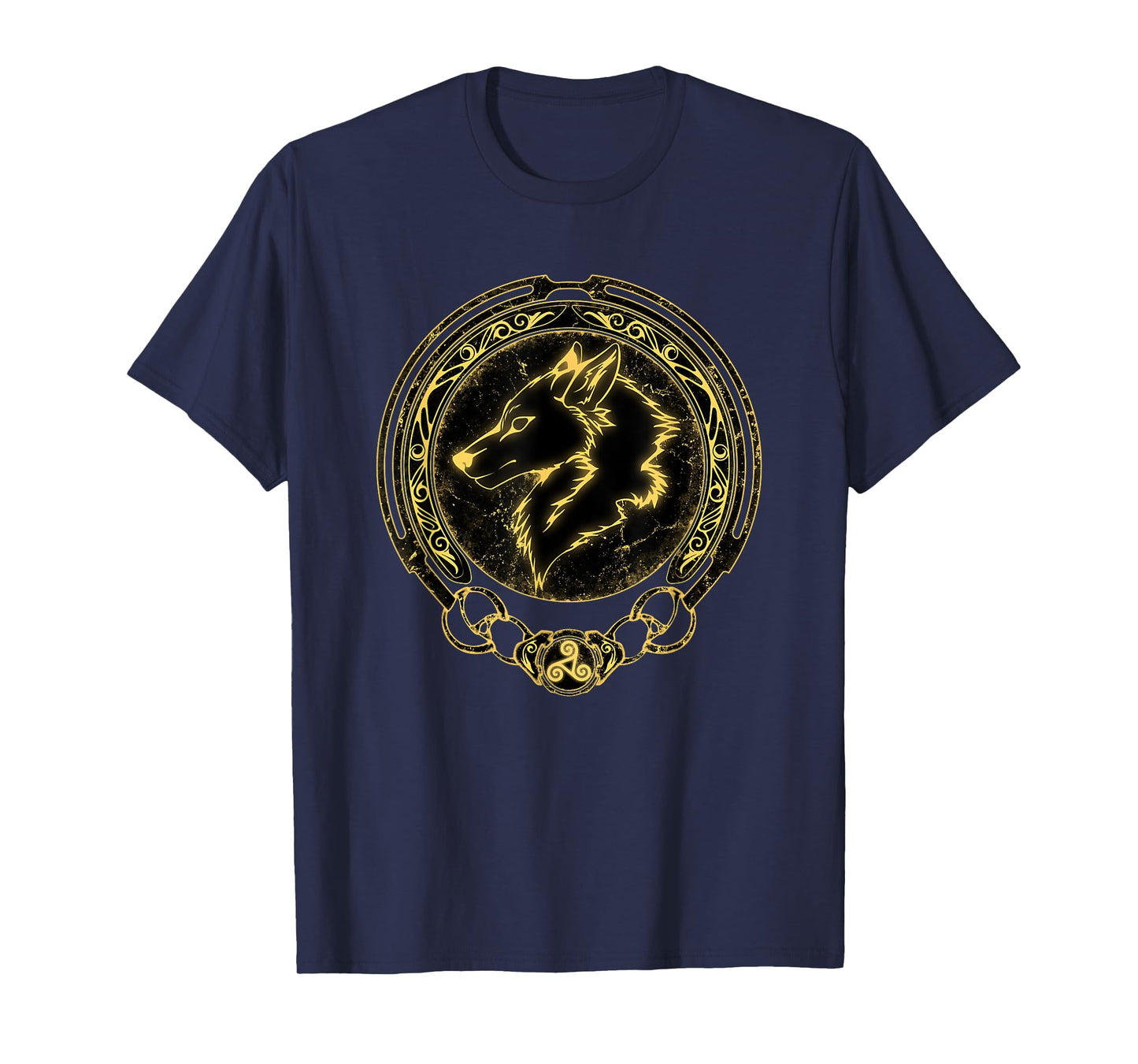 Viking Fenrir Fenris Wolf Celtic Triskelion Symbol T-Shirt