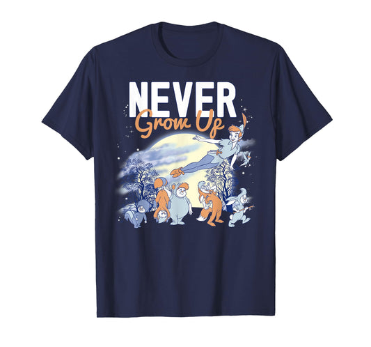 Disney Peter Pan Lost Boys Never Grow Up Night Portrait T-Shirt Small