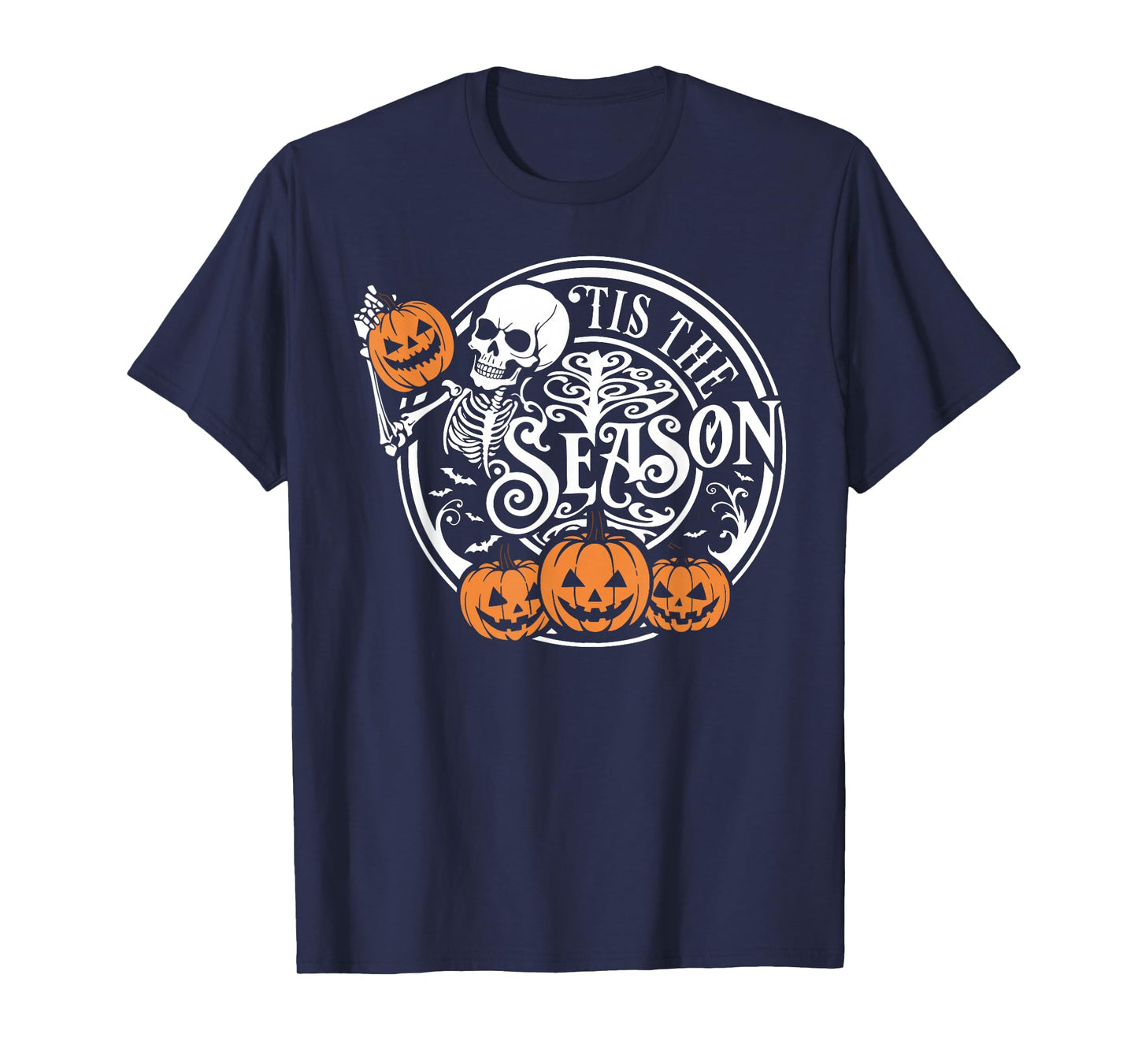 Tis The Season Jack O Lantern Skeleton Spooky Halloween T-Shirt