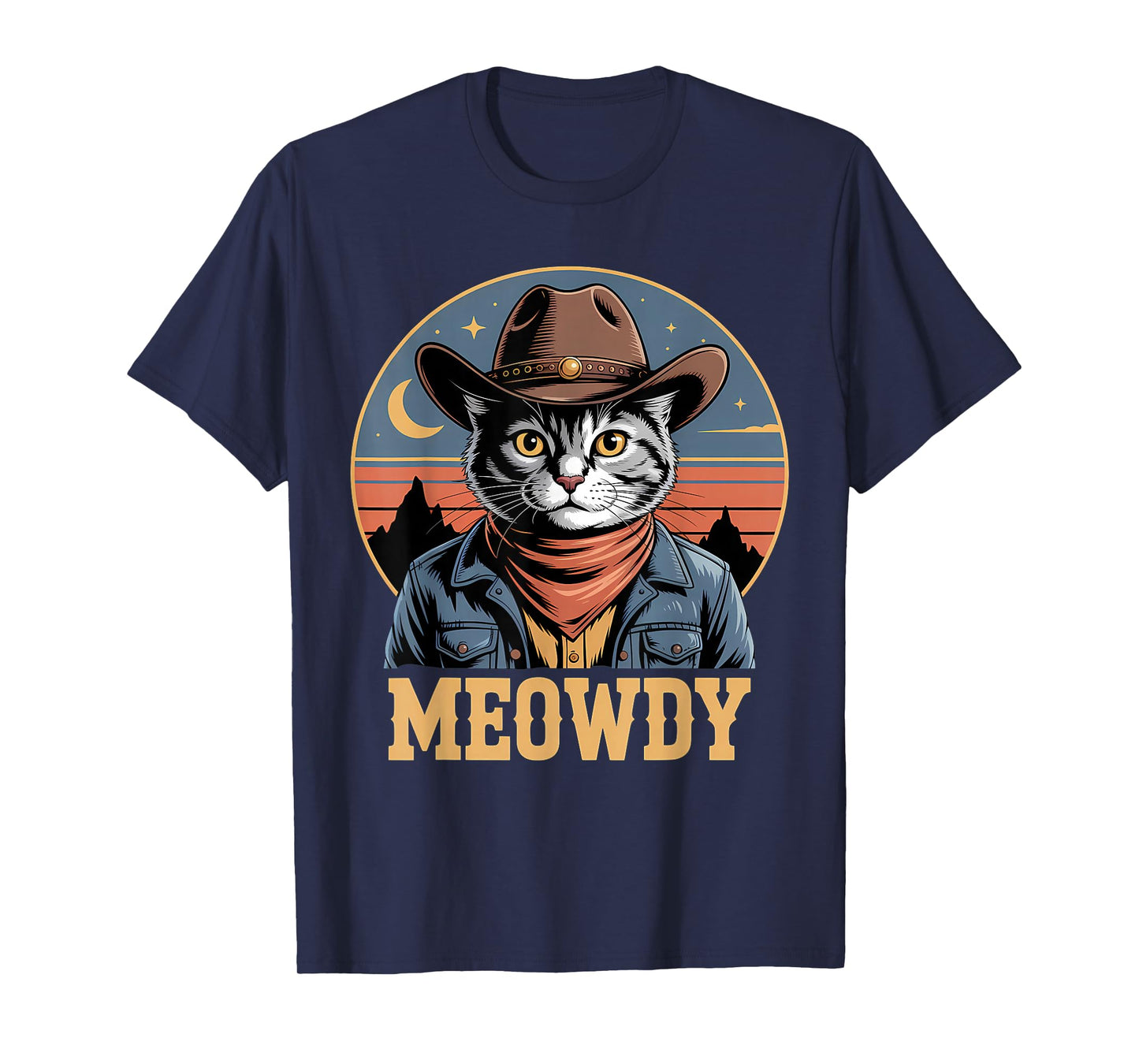 Meowdy Cat Country Western Vintage Funny Cowboy Cat T-Shirt