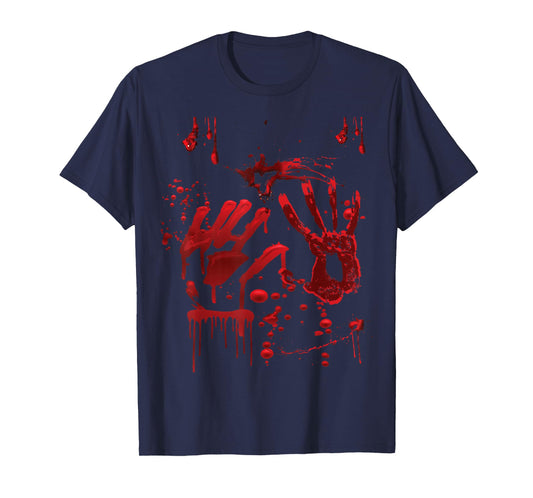 Halloween Bloody Hands Blood Splatter Zombie Costume T-Shirt