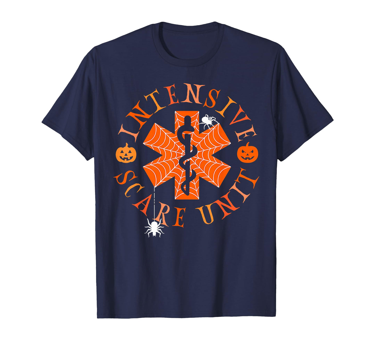 Intensive Scare Unit Nurse Pumpkin Halloween ICU Nursing T-Shirt