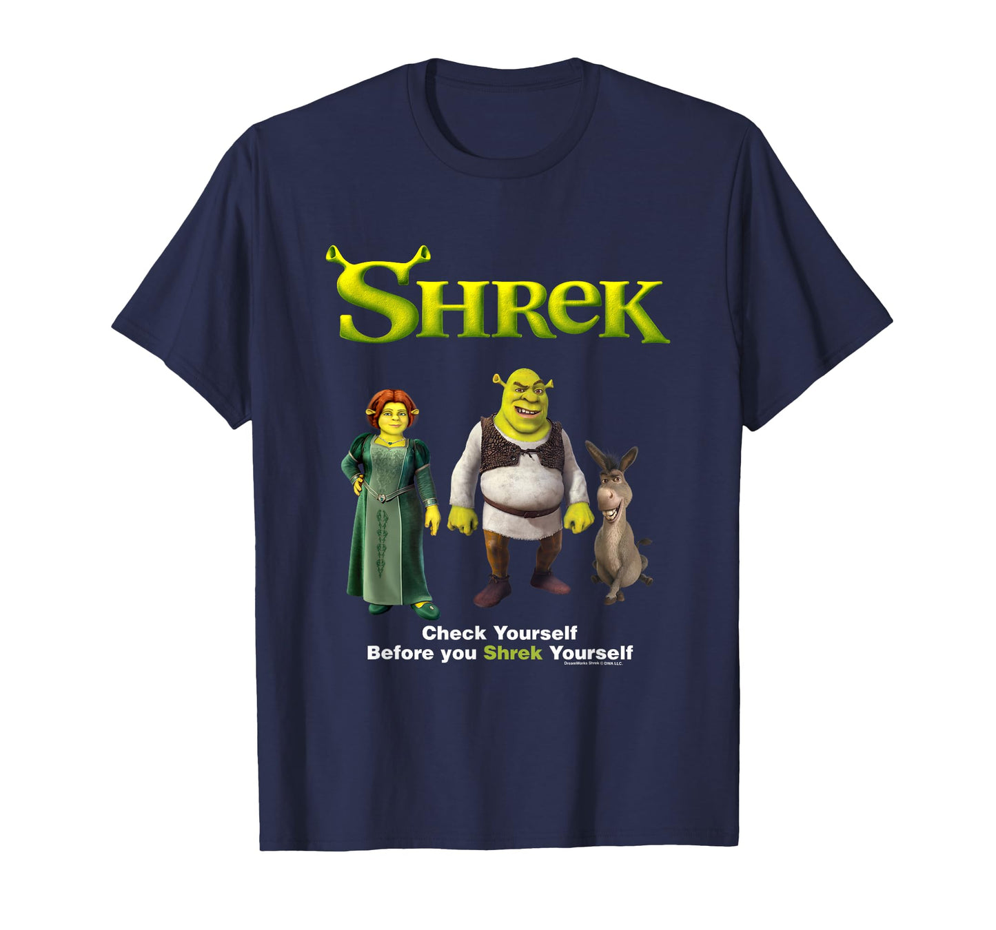 Shrek Check Yourself Before You Shrek Yourself Chest Logo T-Shirt