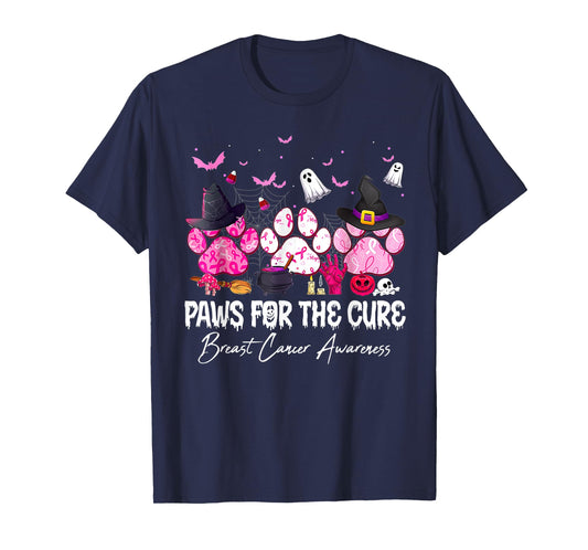 Pink Paws For The Cure Breast Cancer Awareness Dog Cat Lover T-Shirt for Men Women