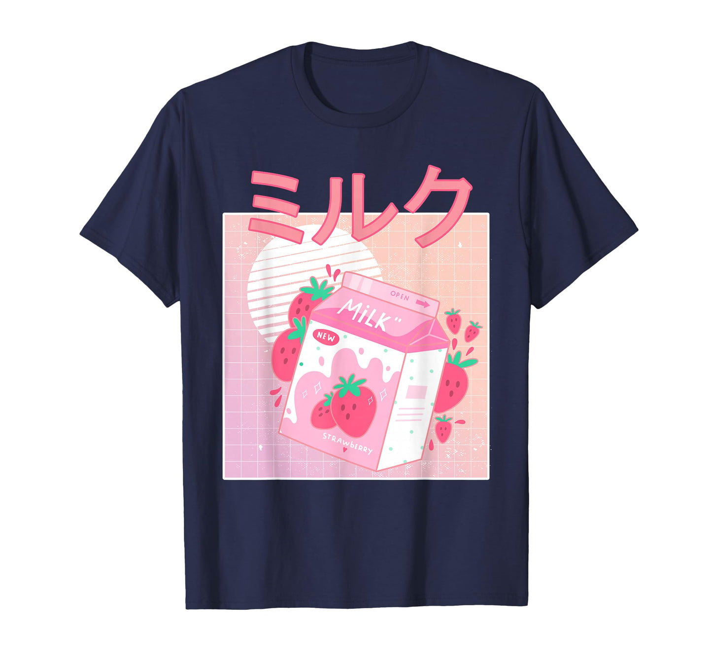 Funny Retro 90s Japanese Kawaii Strawberry Milk Shake Carton T-Shirt