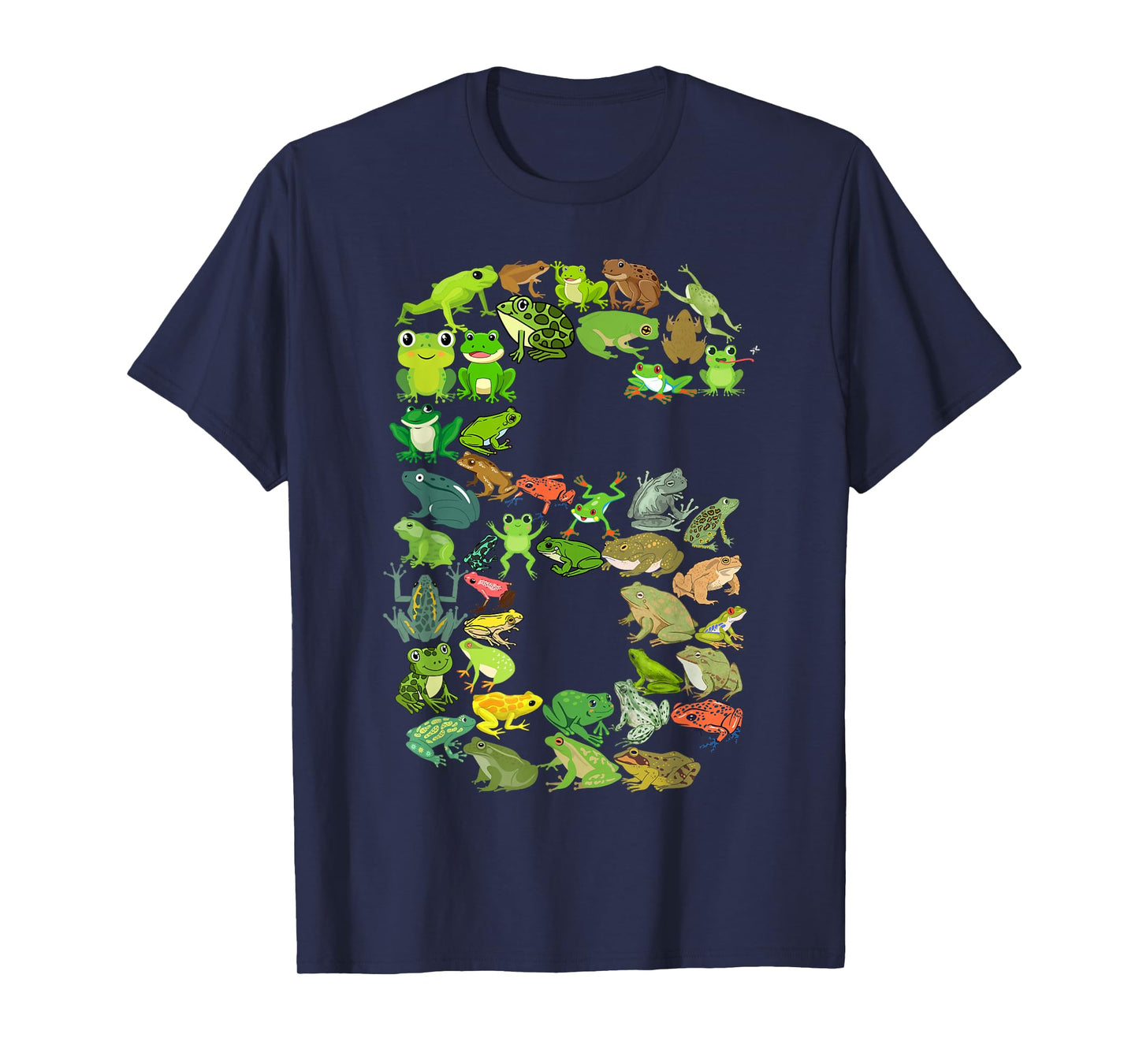 Cute 6th Birthday Frog Themed 6 Year Old Kids Frog Lover T-Shirt