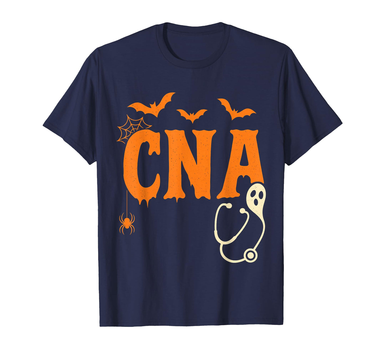Spooky CNA Halloween Design with Ghost and Bats T-Shirt