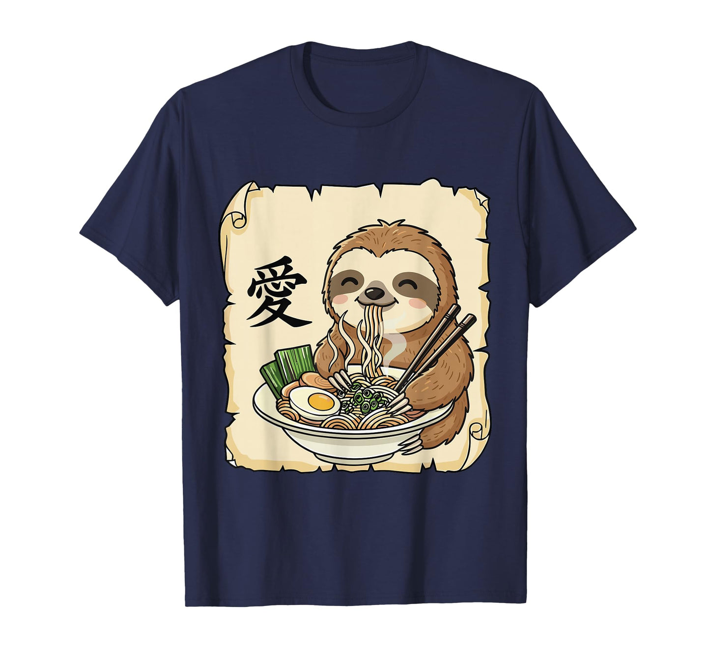 Funny Sloth Ramen Kawaii Anime Japanese Graphic Women Men T-Shirt