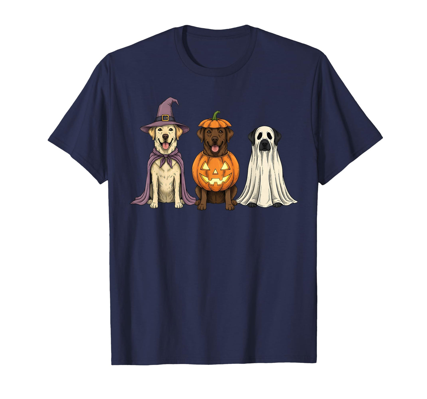 Spooky Ghost Labrador Retriever Pumpkin Halloween Dog Lover T-Shirt