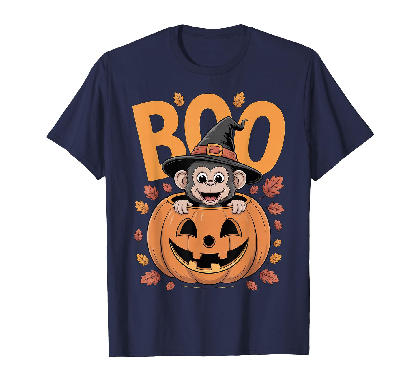 Monkey Costume on Pumpkin Halloween Monkey T-Shirt