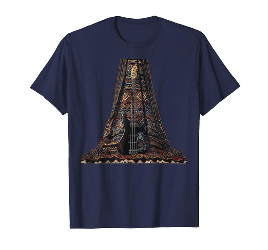 bass guitar, strings, ethnic patterns T-Shirt