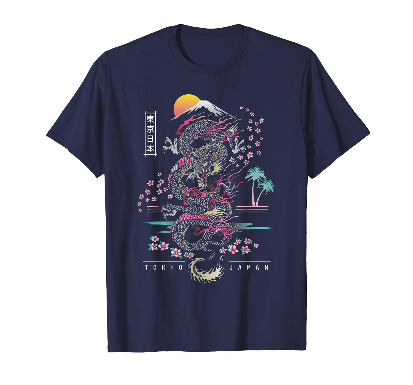 Japanese Tokyo Dragon Asian Inspired Retro 80’s Style T-Shirt