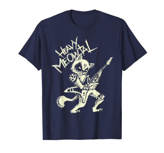 Heavy Metal Cats Gift Clothing Guitar Playing Cat Gothic T-Shirt