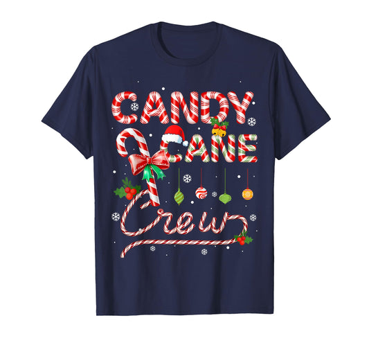 Candy Cane Crew Xmas Adult Men Women Kids Christmas Pajamas T-Shirt