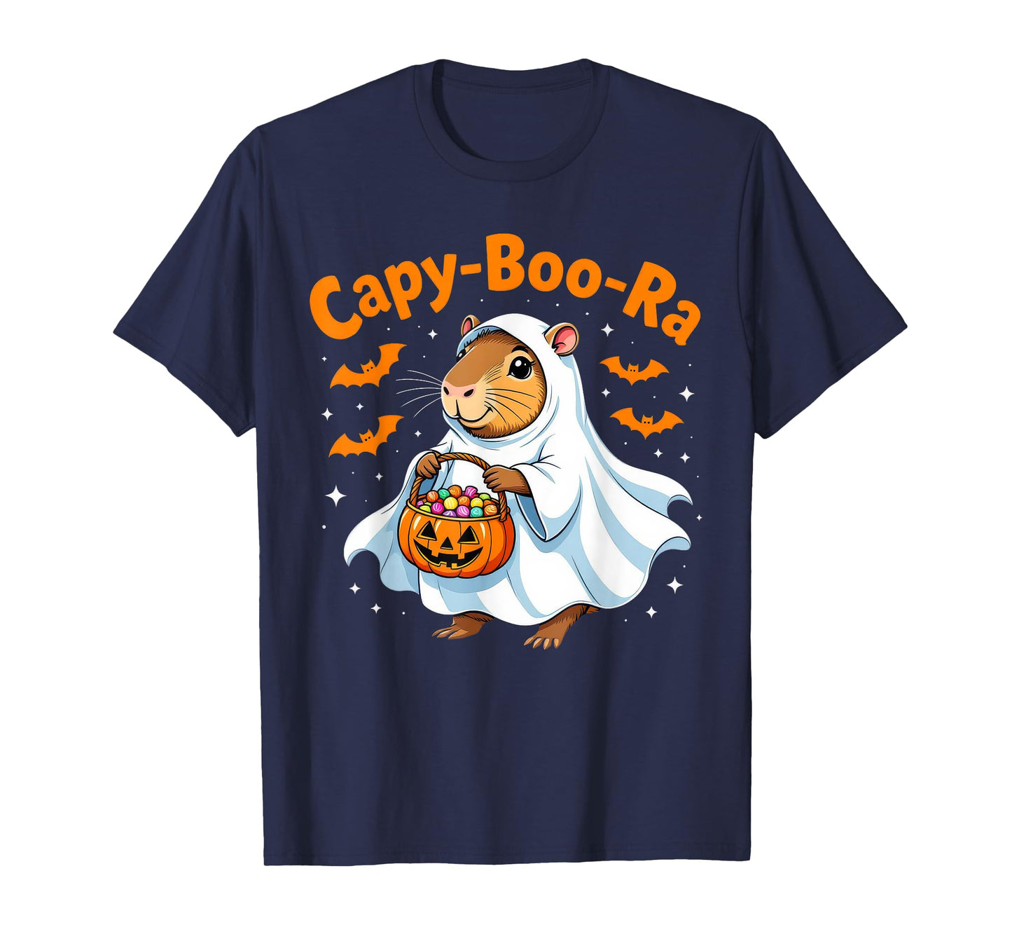 Capy Boo Ra Halloween Ghost Capybara Candy T-Shirt