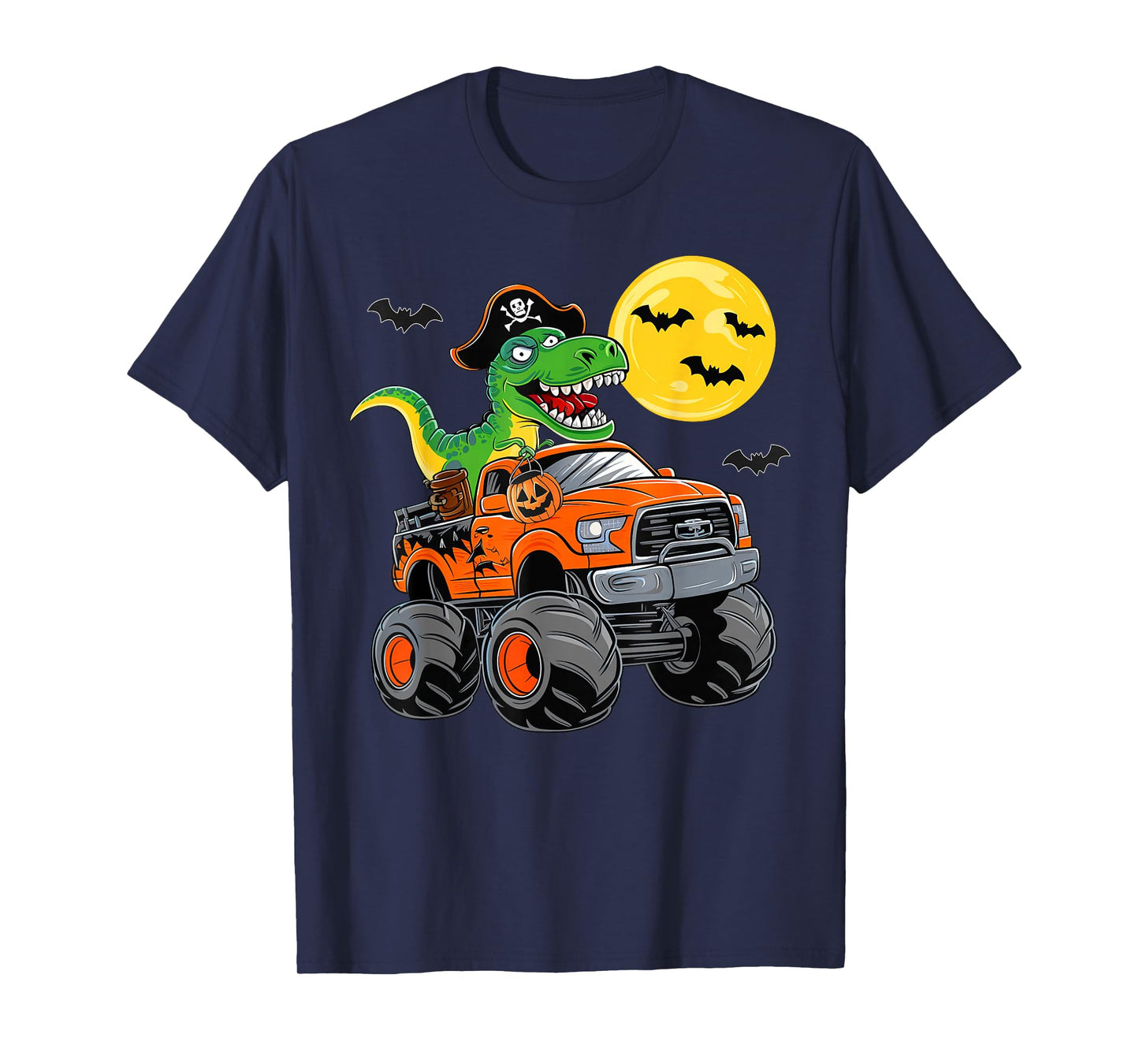 Boys Halloween Monster Truck T Rex Pirate Dinosaur Toddler T-Shirt