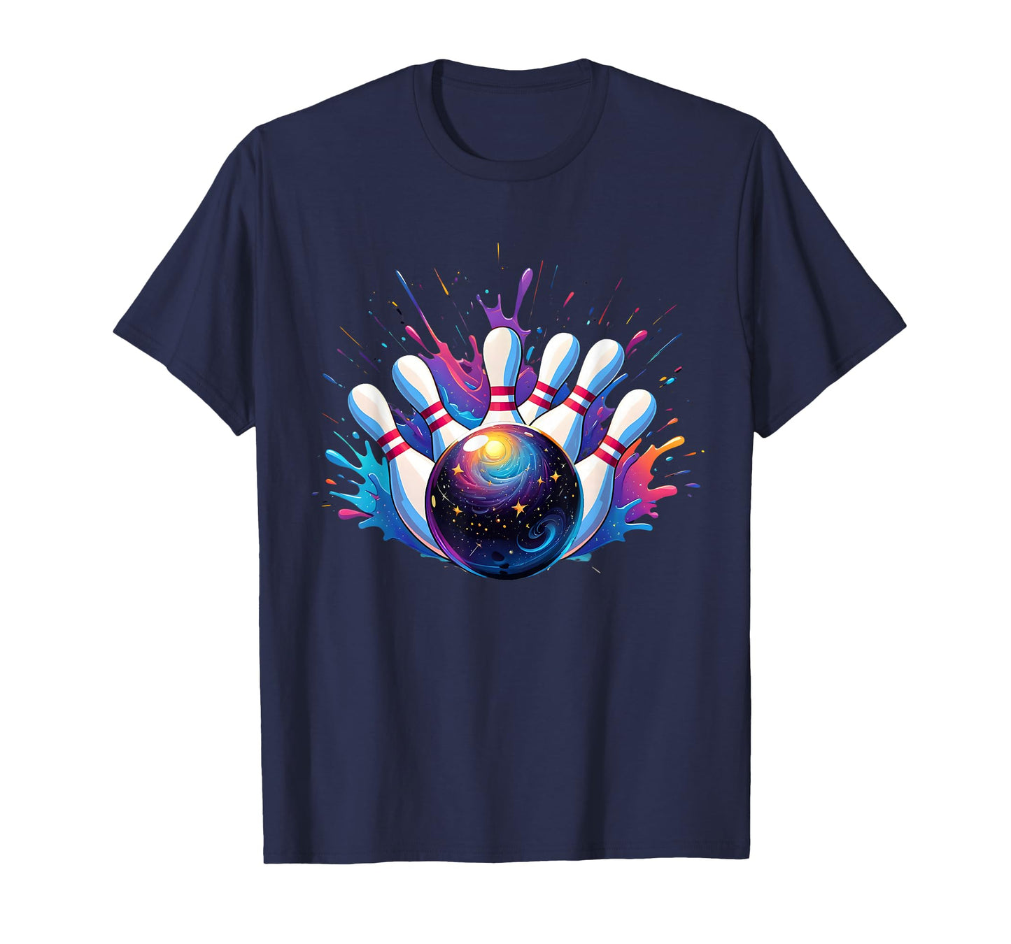 Bowling Game Day Colorful Bowling Paint Splatter Splash T-Shirt