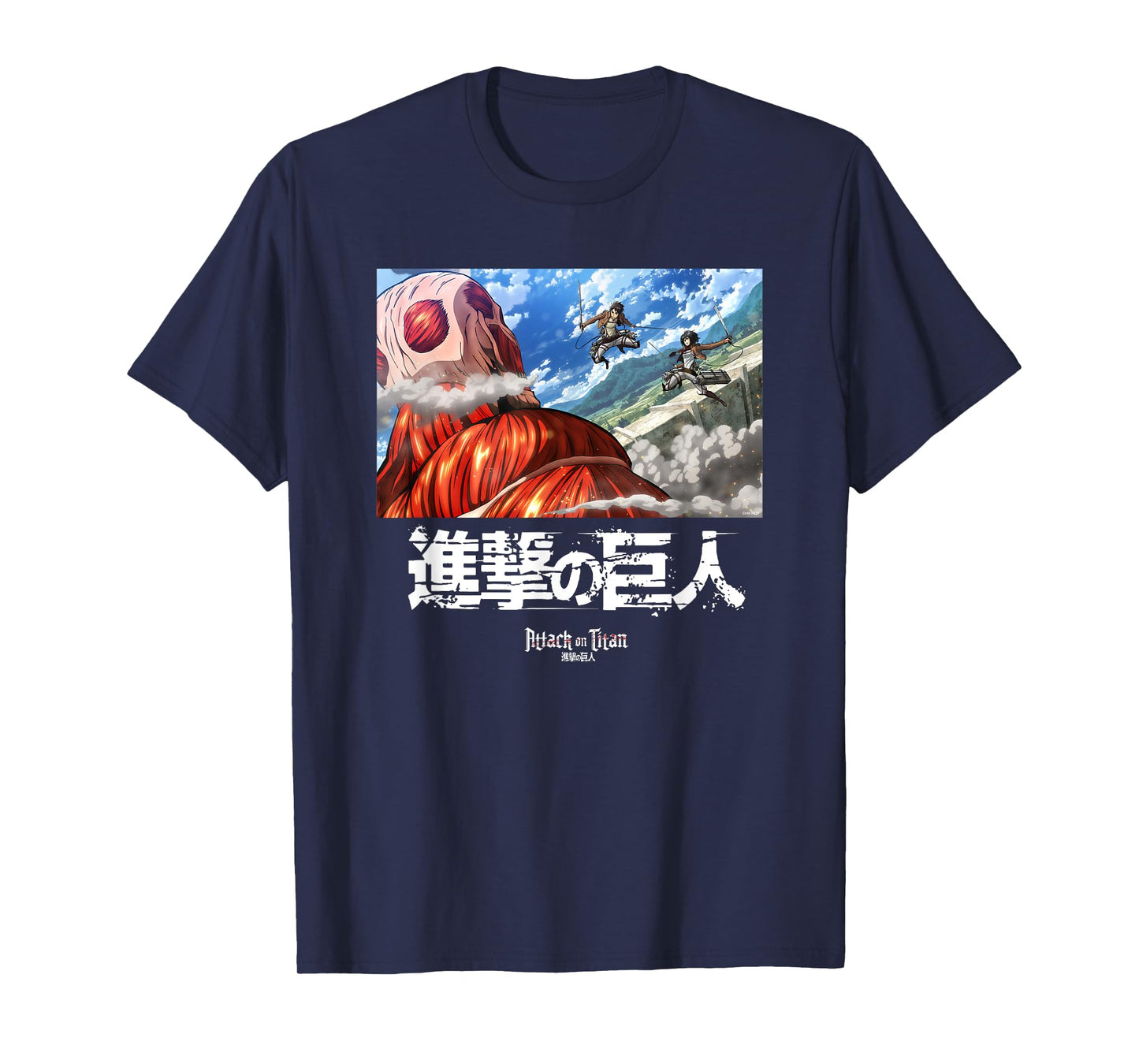 Attack on Titan Fighting Colossal Titan Scene Anime T-Shirt