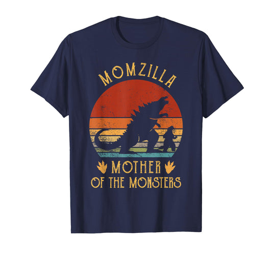 Women Momzilla Mother Of Monsters Vintage Mom Mothers Day T-Shirt