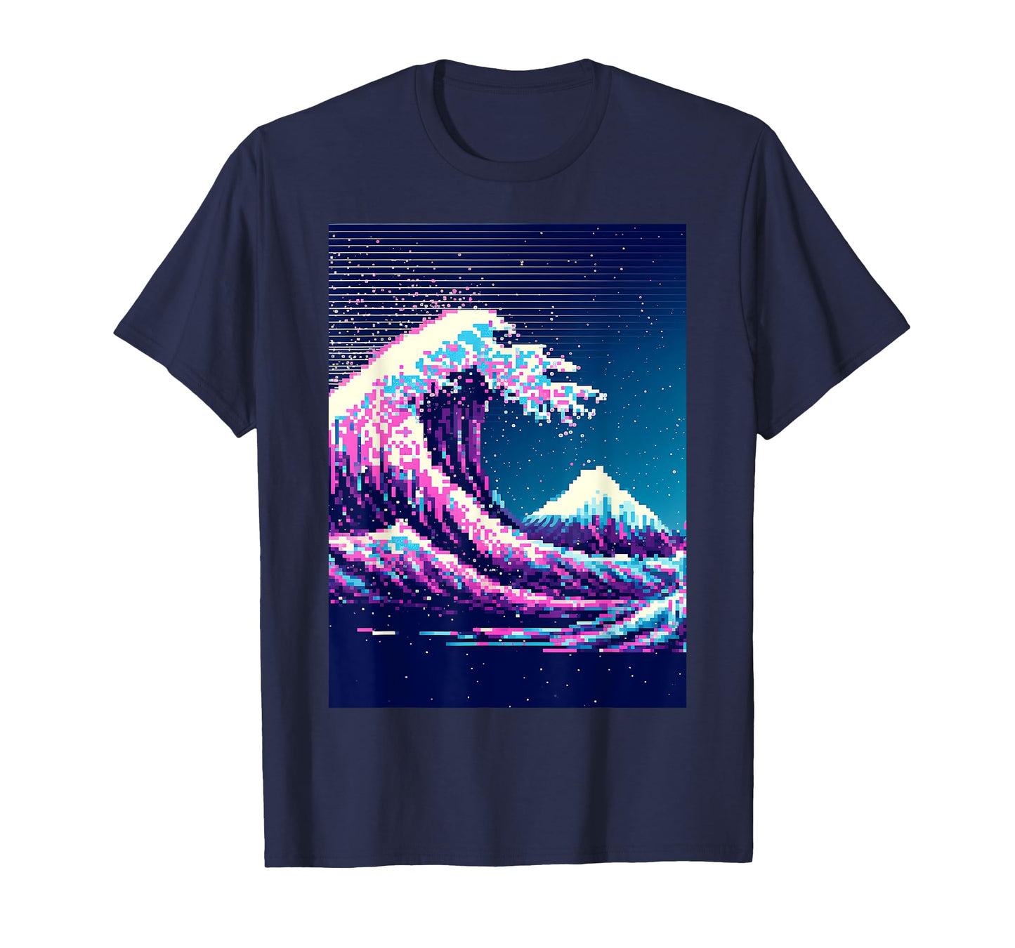 Vaporwave Glitch Aesthetic Great Wave off Kanagawa Retro T-Shirt