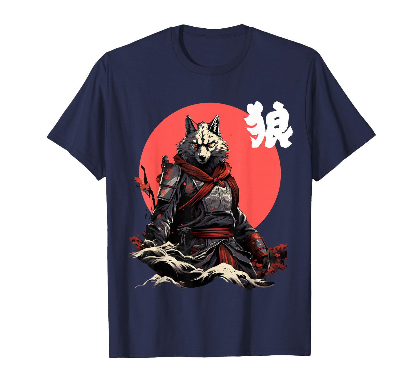 Japanese Wolf Ninja Japanese Character Cool Wolf T-Shirt