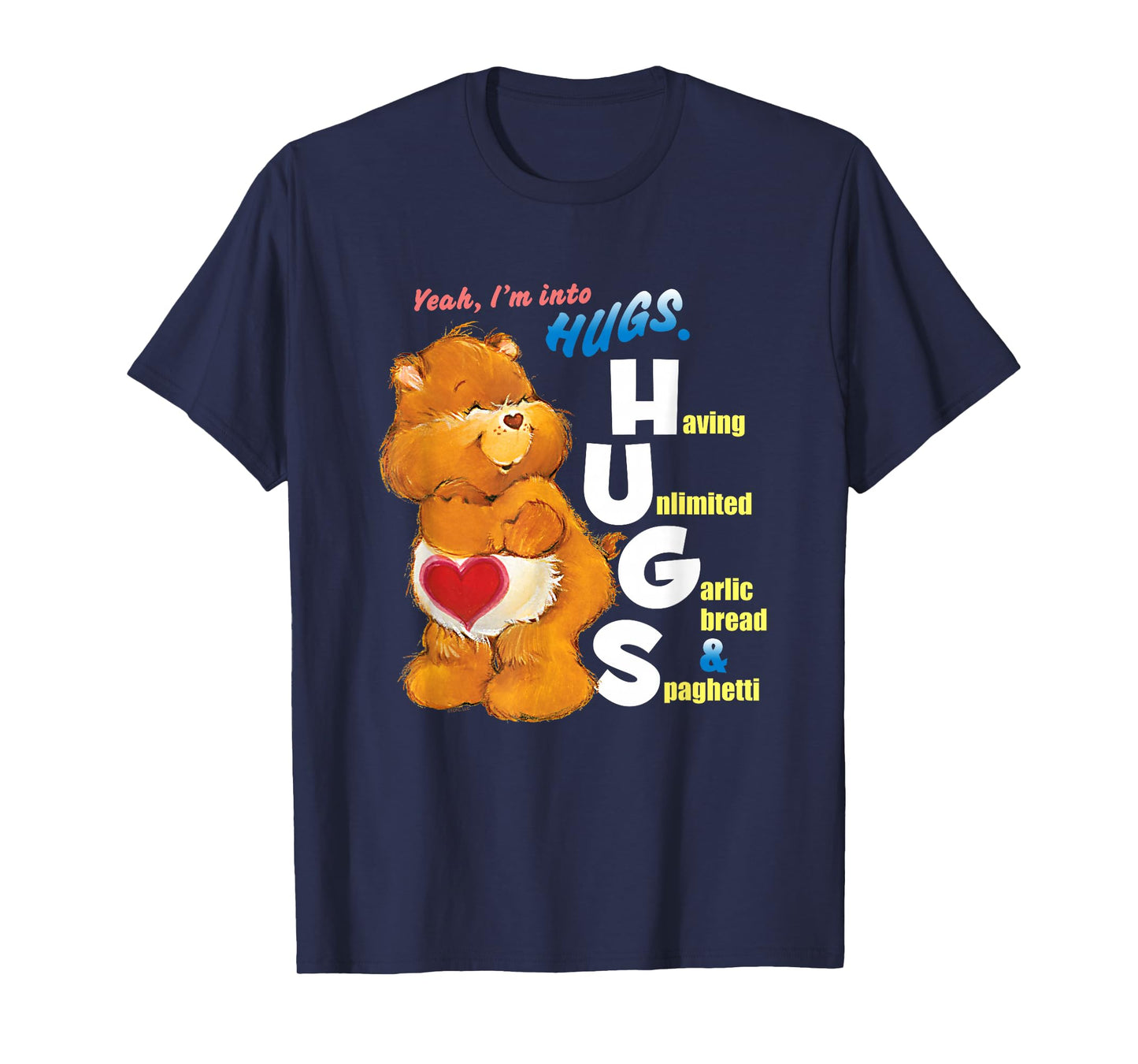 Care Bears Into Hugs Garlic Bread & Spaghetti Funny Cartoon T-Shirt