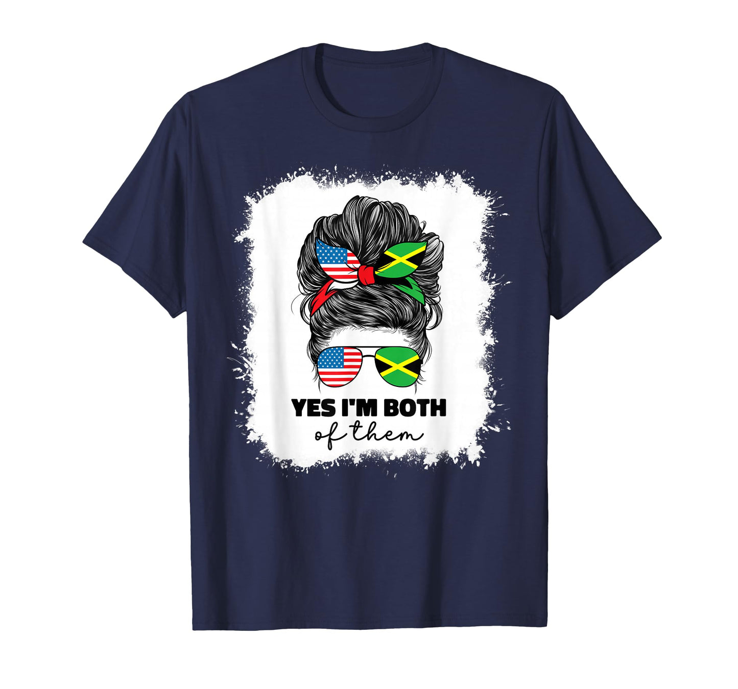 Half American And Jamaican Mix Usa America Jamaica Flag Girl T-Shirt