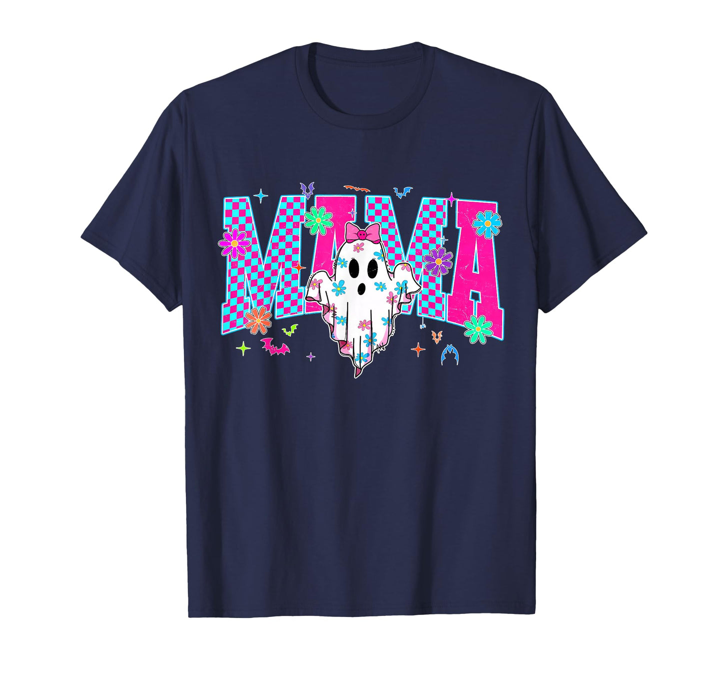 Spooky Mama Halloween Cute Ghost Coquette Bow Trick Or Treat T-Shirt
