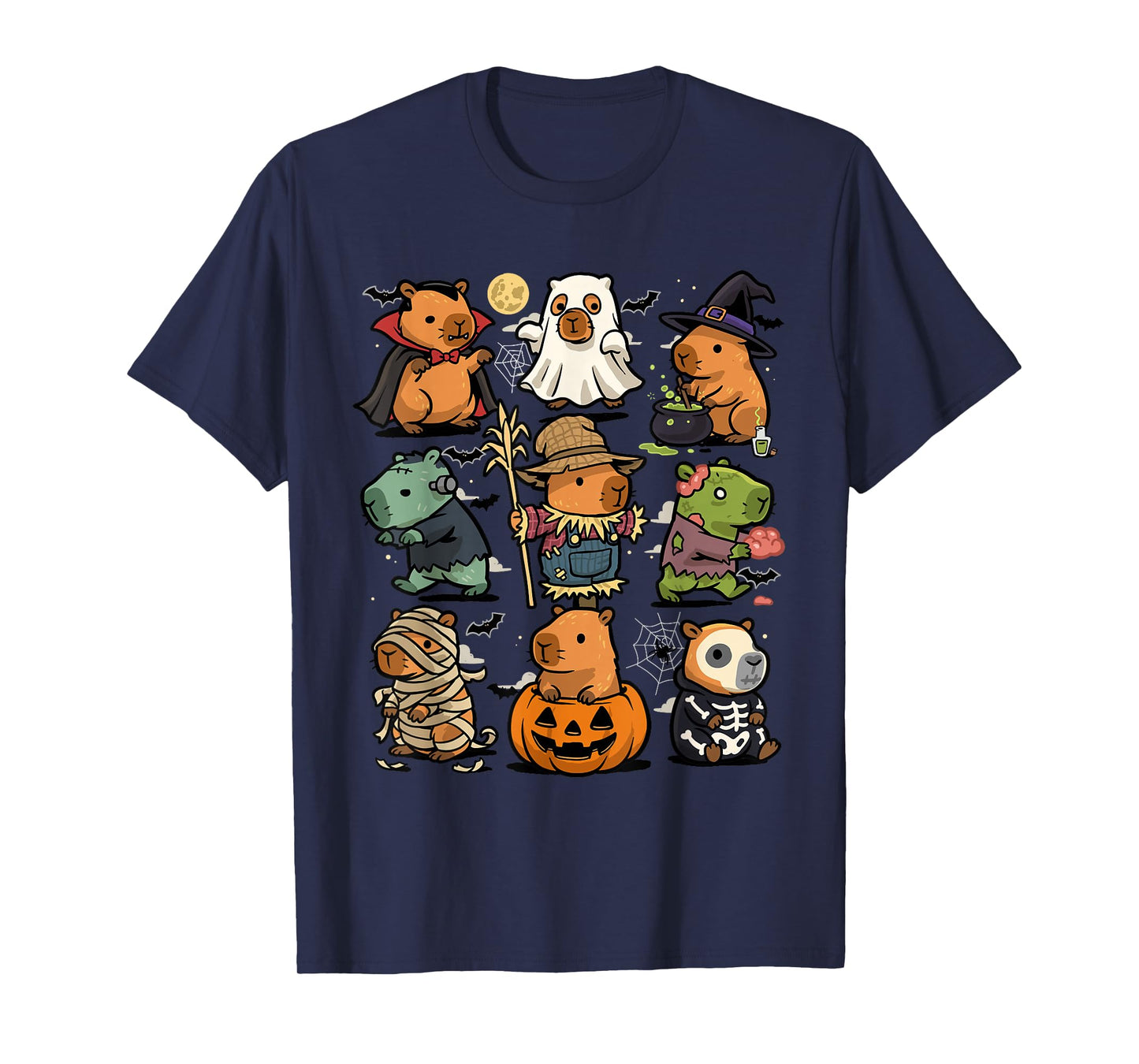 Spooky Capybaras Creepy Kawaii Cappy Halloween Capybara T-Shirt