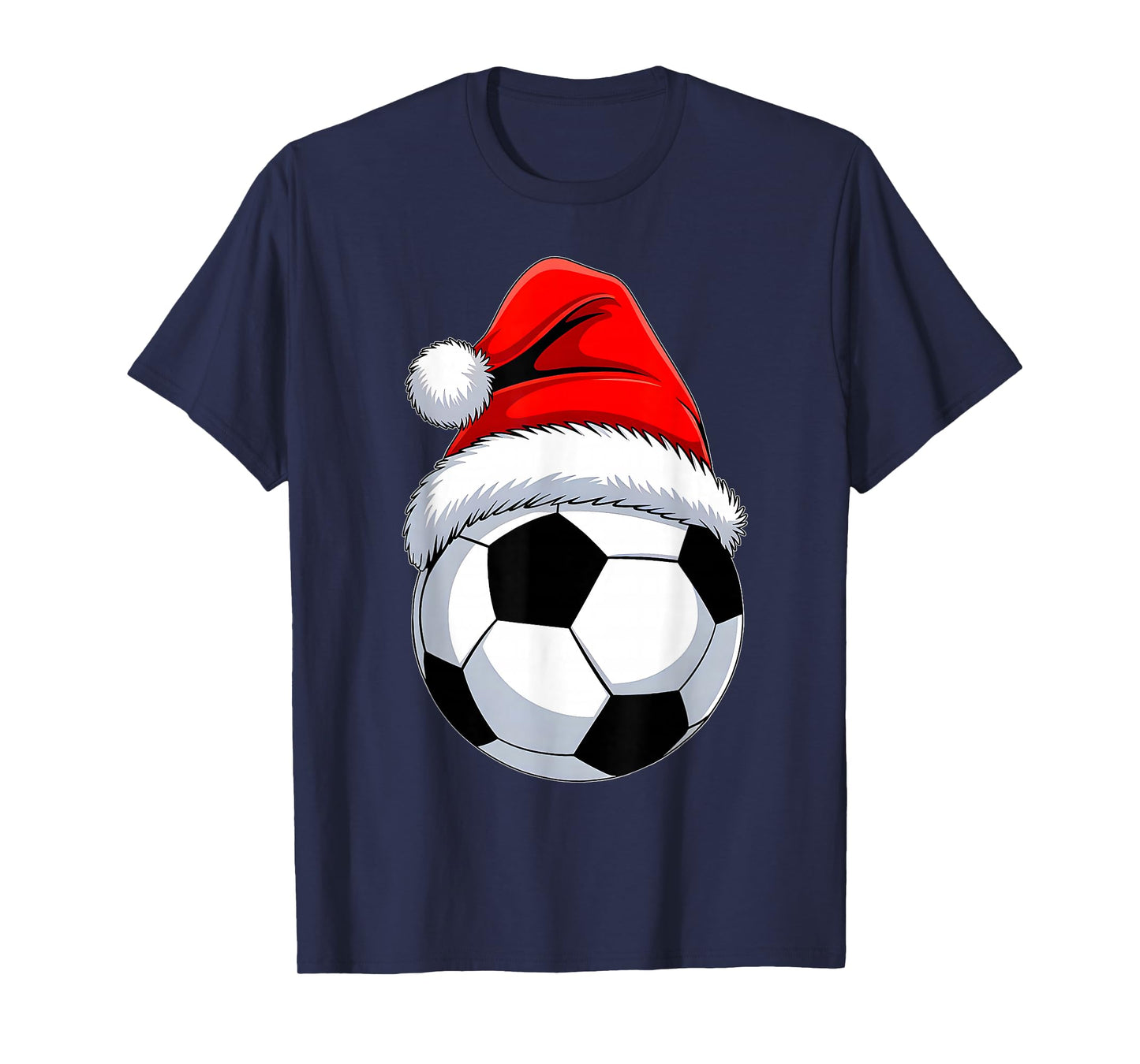 Soccer Christmas Shirt Boys Men Kids Santa Hat Xmas Pajamas T-Shirt