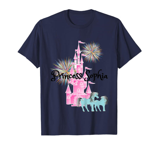 Kids Princess Sophia Name Girls Personalized Custom T-Shirt