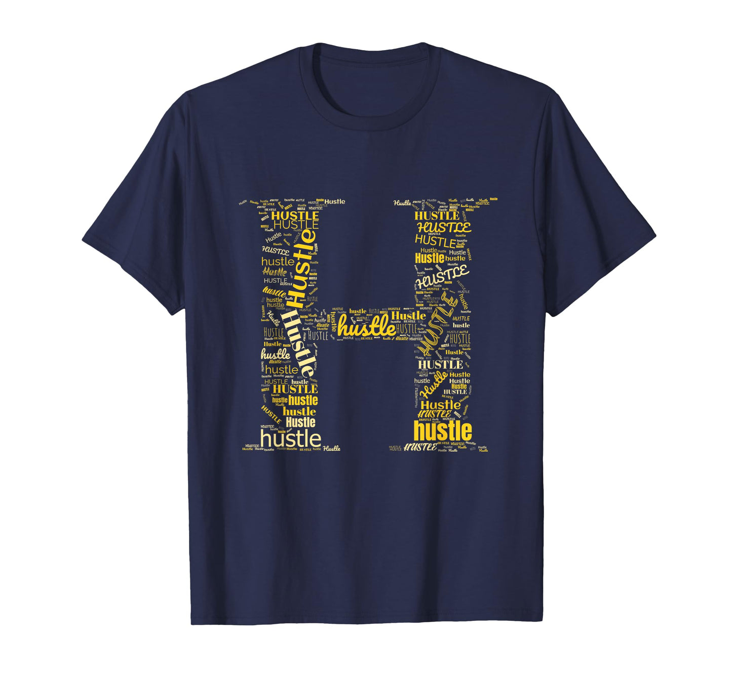 Varsity-Gold Yellow H is for Hustle Varsity-Gold Graphic T-Shirt