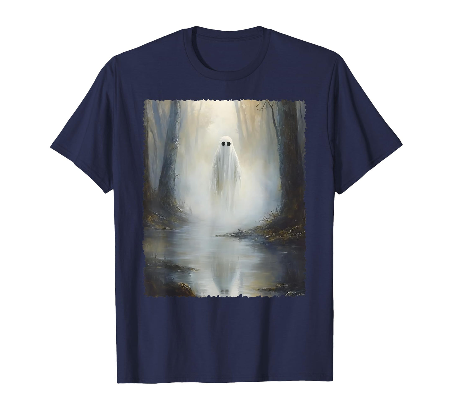 Spooky Halloween Costume Vintage Ghost In The Forest Gothic T-Shirt