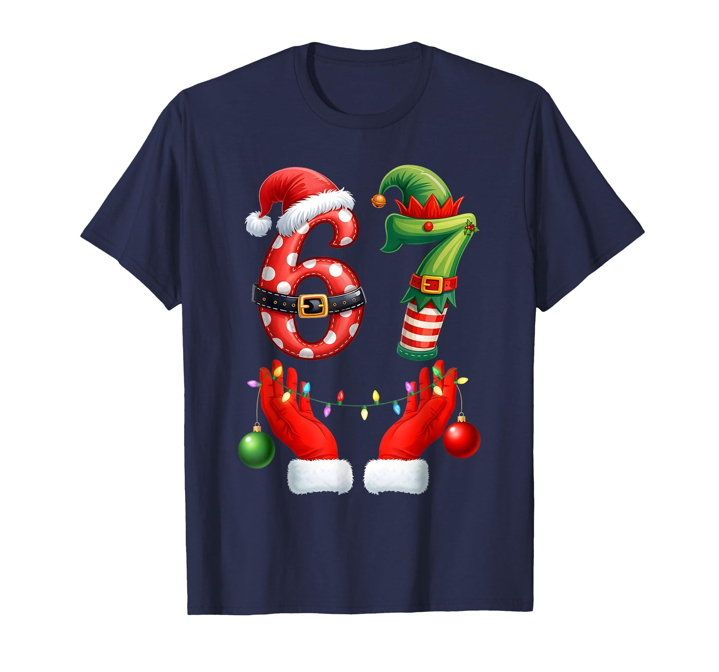 67 Christmas 6 7 Meme Pajamas Holiday Gen Alpha Slang T-Shirt