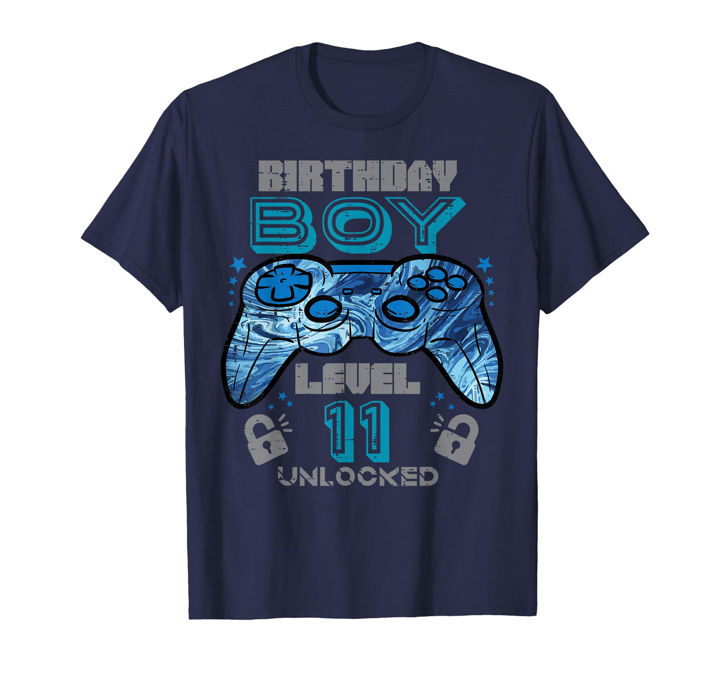 11th Birthday Gamer Level 11 Unlocked Video Gaming Bday Boys T-Shirt