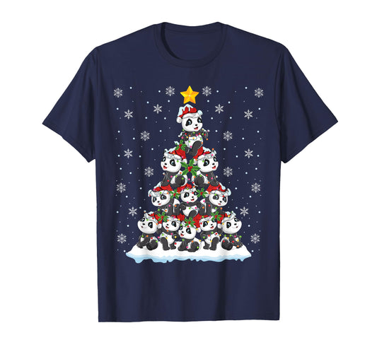 Panda Lover Xmas Gift Panda Christmas Tree T-Shirt