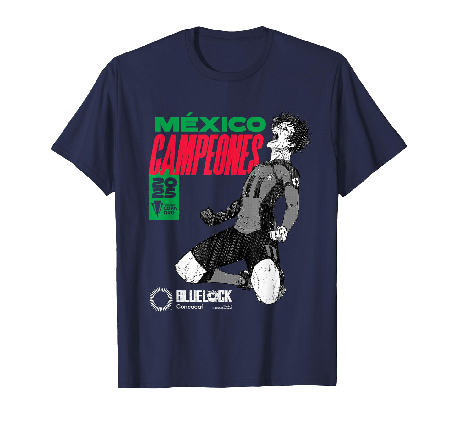 2025 CONCACAF vs Blue Lock Mexico Gold Cup Champions T-Shirt